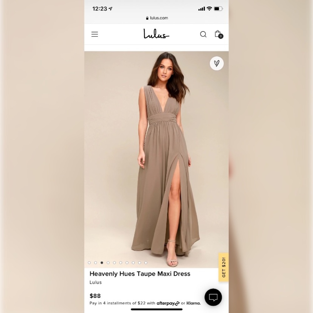 Lulus Heavenly Hues Taupe Maxi Dress